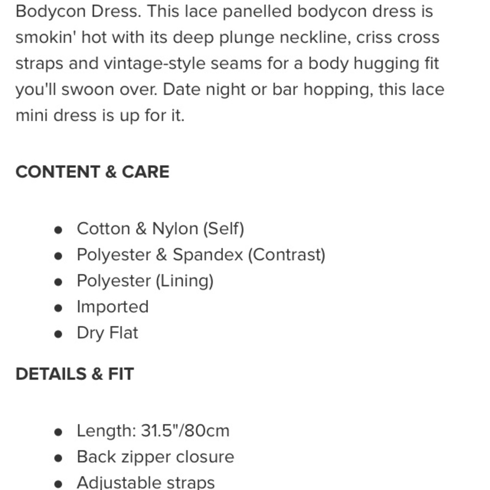Tobi White Lace Bodycon Plunge Dress Festival - Picture 8 of 8